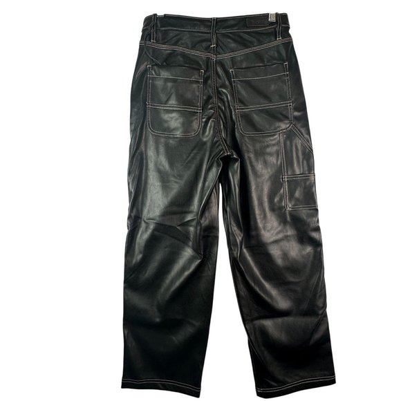 BLANKNYC The Baxter Ribcage Straight Leg Vegan Leather Pants Black Size 26 - Picture 3 of 8